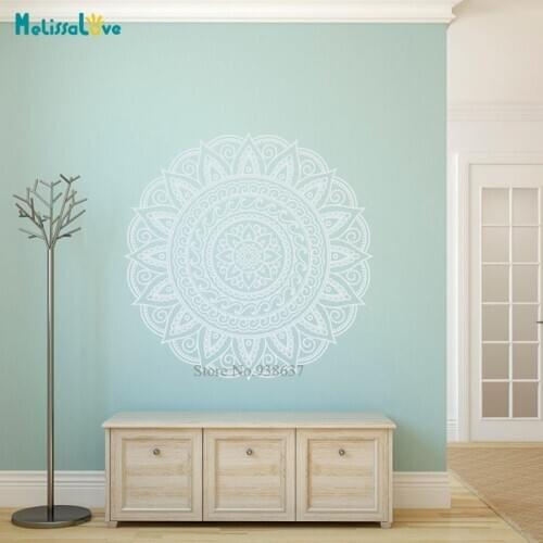 Classic Mandala Decal OM Mandala Sticker Yoga decal Boho Decor mandala Flower Decal wall sticker home decor living room BA1006