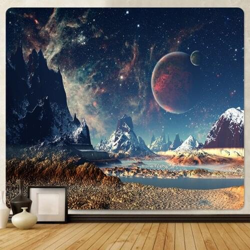 Space Moon Home Decoration Art Tapestry Hippie Bohemian Decoration Psychedelic Scene Background Cloth Large Size Tapestry