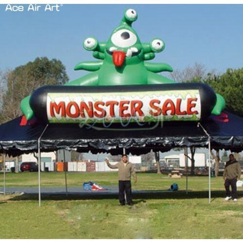 Creative designed Halloween scary model inflatable monster replica with stand base for event display