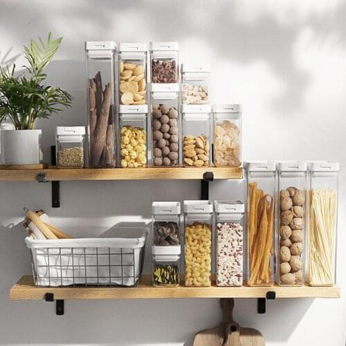 Kitchen Japanese-style Airtight Plastic Transparent Moisture-proof Refrigerator Storage Box Multigrain Square Storage Tank