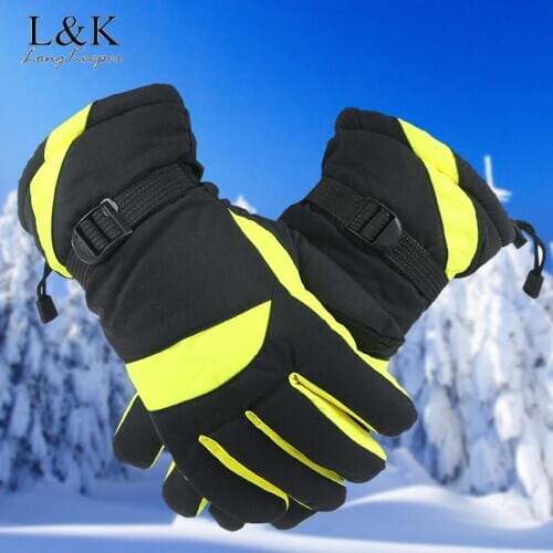 LongKeeper Winter Warm Men Full Finger Gloves Anti-skid Outdoor Sports Motorcycle Riding Mittens Thicken Snowboard Ski Gloves