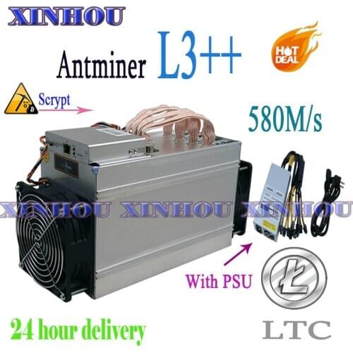 Used ASIC Litecion Miner ANTMINER L3++ 580M Scrypt LTC Miner More economical than S9 S19 T19 Z15 A1 A6 A10 M30S M31S M20S M21S