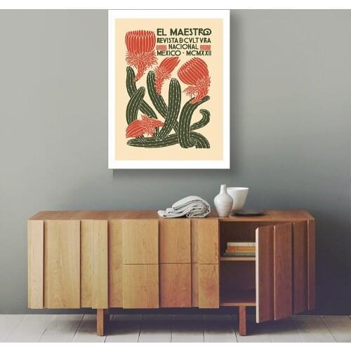 Mexican Culture Exhibition Wall Art Museum Vintage Poster and Prints Canvas Painting Cactus Picture Living Room Home Decor