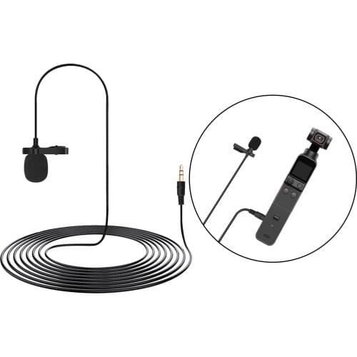 Clip-on Lapel Handsfree Microphone Mic 3.5mm for 2 Video Recording, No Batteries Needed, Easy Set Up