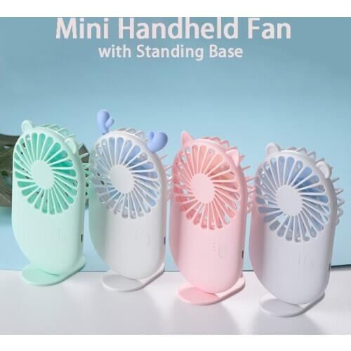 Mini USB Fan Ventilation Rechargeable Cute Cat Air Conditioning Hand Held Desktop Base Holder 3 Gears Pocket Cooler Cooling Fans