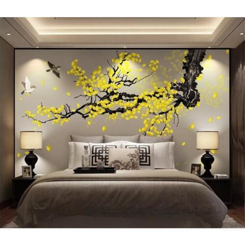 Customize Any Size 3D Wallpaper Ginkgo Hand-Painted Mural Bedroom TV Sofa Background Home Decoration Waterproof Papel De Parede