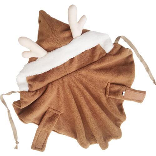 Christmas Moose Style Dog Clothes Pet Dog Cloak Trench Coat Jacket Dog Autumn Winter Jacket Warm Fleece+Cotton Pet Clothing