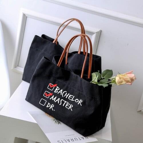 Gift for Student Personalized Canvas Tote Bag Book Bag Shopper Printed Handbag Work Bag Shopping Bag Beach Bag Dropshipping