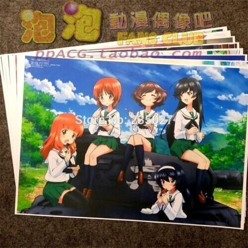 8 pcs/set Anime GIRLS und PANZER poster Nishizumi Miho saori takebe wall pictures room stickers toys for gift