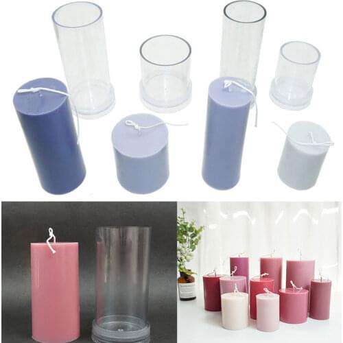 Clear Candle Mold Transparent Cylinder Candle Making Moulds Decoration Tools Handmade Craft Kit Plastic DIY Candle Mould