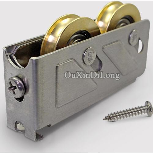 HOT 4PCS/lot 888 Type Aluminum Alloy Door and Window Rollers Pulley Double Brass Wheel Sliding Door&Window Door Wheels Fittings