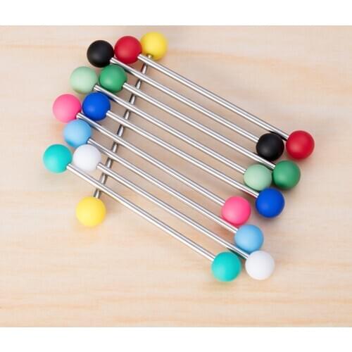 10PCS Acrylic Colorful Industrial Piercing Bioflex Surgical Steel Industrial Barbell Cartilage Earring Retainer Piercing Jewelry
