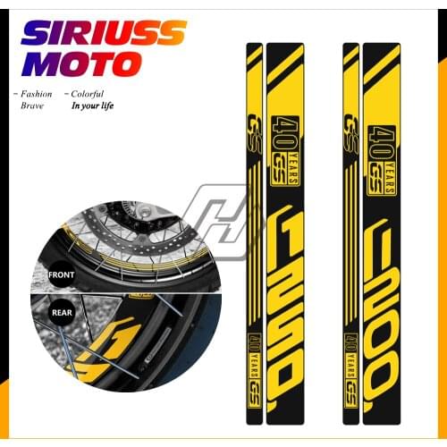Motorcycle Front and Rear Wheel Reflective Sticker Case for BMW R1200GS R1250GS Adventure 2014-2021 40 Years GS Decal