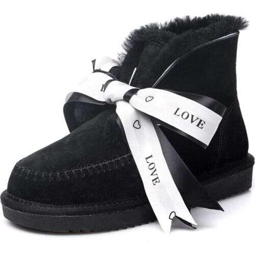 Comfortable 2021 Women Boots Classic Winter Boots Fashion Warm Brand Genuine Leather Snow Boots For Woman Shoes Botas Mujer