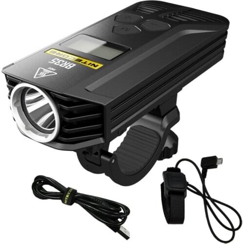 NITECORE BR35 bike light Dual Beam OLED Rechargeable bicycle light 2* CREE XM-L2 U2 1800lm with Built-In 6800mAh Battery Pack