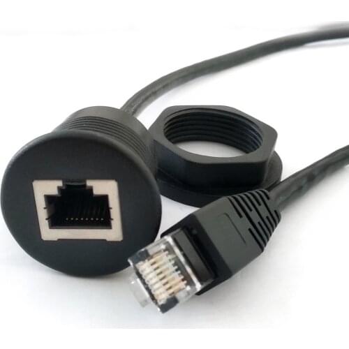 CAT5E Ethernet Waterproof Cable,rj45 IP67 Male to Female Panel Mount Extender Water Proof Connector Extension cord