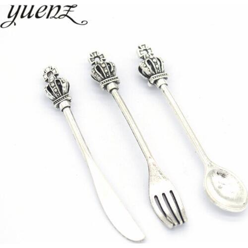 YuenZ 5pcs Antique Silver color Knife cross Spoon Pendants Charms DIY Jewelry Findings For Necklace Jewelry Making J143