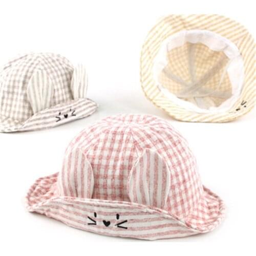 1x Cute Baby Infant Summer Outdoor Bucket Hat Children Floral Print Cartoon Cap Sun Beach Cap Lovely Baby Girl Hat Cotton Visors