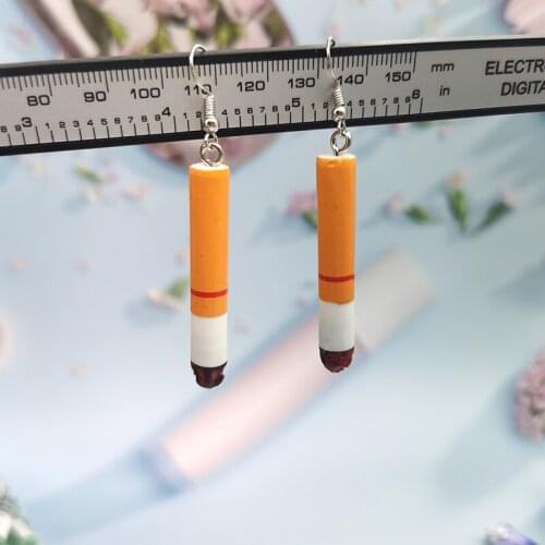 1Pair Korea Cute Cigarette Drop Earrings for Women Girl Funny Pendant Earring Handmade Creative Jewelry EP69