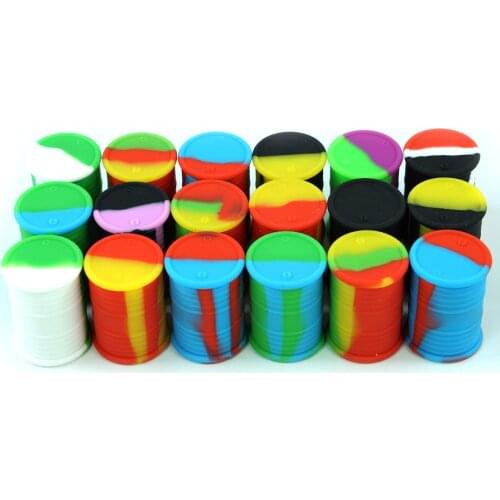 20pcs 11ml silicone wax container oil barrel shape storage container portable nonstick dab container tank