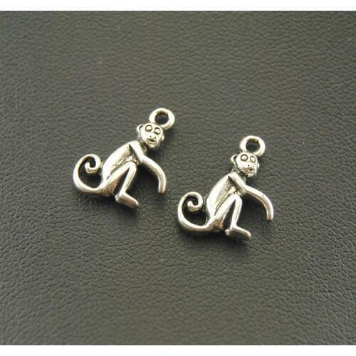30 pcs Silver Color Monkey Charms DIY Metal Bracelet Necklace Jewelry Findings A858
