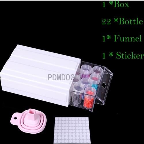 44pcs diamond painting accessoires Case Clear Plastic Beads 1/2/4 Boxes Drawers Box For Diamond Embroidery Cross Stitch Tools
