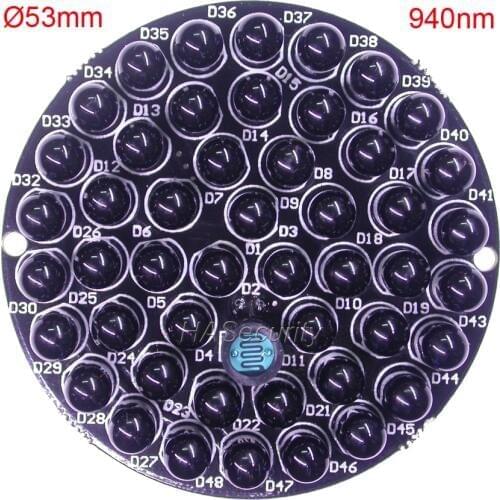 940nm Infrared 48x (5mm) IR LED board night vision for CCTV IP camera PCB board module (diameter : 53mm)