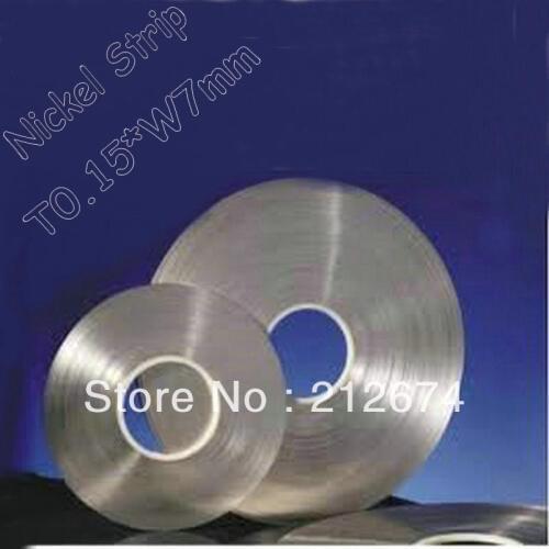 Free Shipping 18650 battery nickel tape 0.15*7mm pure nickel strip 0.15mm thickness 7mm width nickel belt