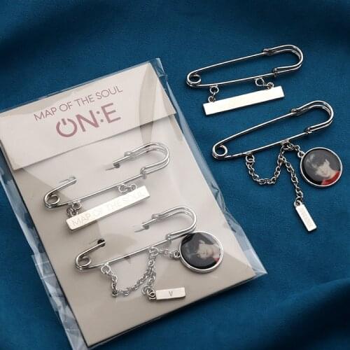 KPOP Bangtan Boys Brooch Map of The Soul One Pins Bag Badges JIMIN JIN SUGA J-HOPE Fans Collection Photocard 2pcs/set