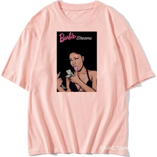 Vogue black girl make money not friends funny t shirts women Melanin Poppin pink summer shirt 90s hip hop streetwear plus size