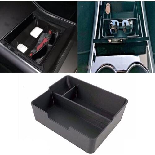 For Tesla Model 3 2016 2017 2018 Center Armrest Console Organizer Tray Storage Box Coin and Sunglass Phone Holder Car Styling