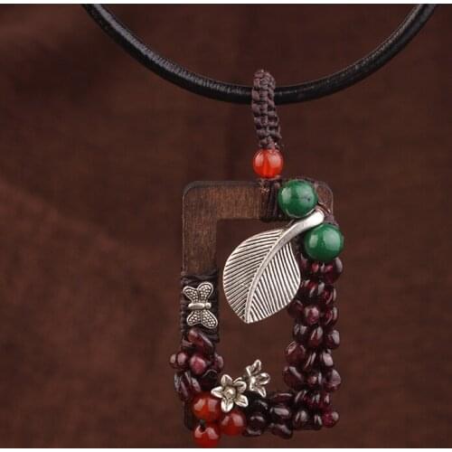 Ethnic Jewelry national stones red stone garnet wood vintage copper choker necklace,fashion handmade statement necklace