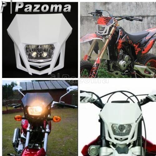 H4 12V White Motorcycle Dirt Bike Headlight Motocross Headlamp for Yamaha YZ WR 250F 450F XT 600 TTR Honda CRF XR 450