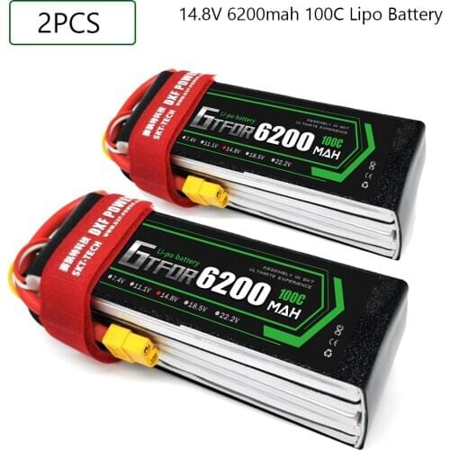 GTFDR 4S 14.8V 6200mah 100C-200C Lipo Battery 4S XT60 T Deans XT90 EC5 For FPV Drone Airplane Car Racing Truck Boat RC Parts