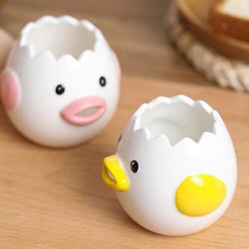 Lovely Chicken Ceramic Egg White Separator Creative Egg Yolk Protein Separator Filter Baking Tools Practical Kitchen Accessories