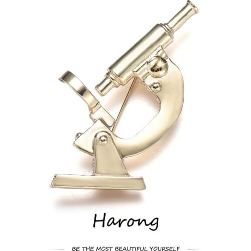 Classic Fashion Microscope Equipment Medical Brooch Pin Enamel Pins Lapel Backpack Badge Accessories Jewelry For Doctor Gift