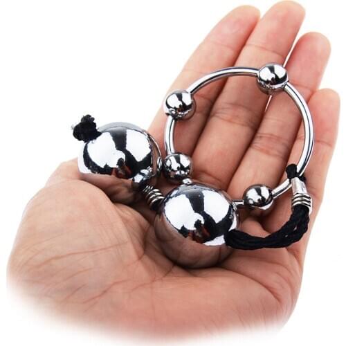 Penis Training Physical Stretcher Penis Ring Anal Beads Couples Phallic Four-bead Ring Phallic Ring Weight Cock Ring