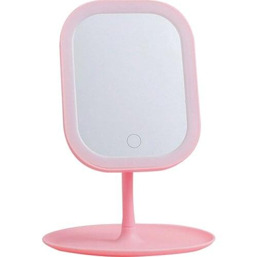 Makeup Mirror With Led Light Touch Dimmer Dressing Table With Mirror Cosmetic Chargeable Adjustable Angle Makeup Tools