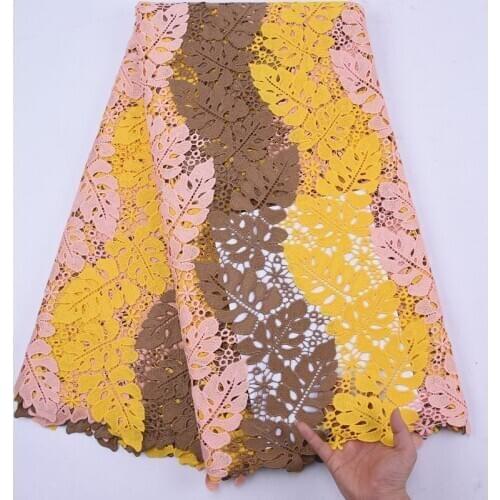 SJD LACE 2020 guipure Cord Fabric High Quality African Lace Fabric Leafs Shape Nigerian Fabric For Women Party And Wedding A2118