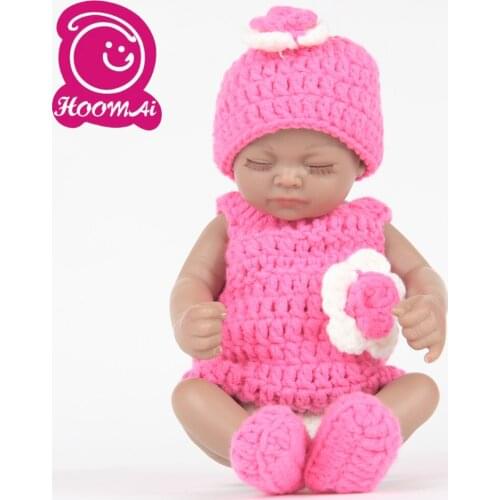 High Quality Lifelike Bebe Reborn Dolls 10 Inch Full Silicone Newborn Babies Doll 25 CM Toy With Painted Hair Kids Birthday Gift