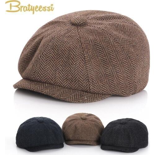New Baby Hat for Boys Vintage Newsboy Kids Cap Baby Boys Hat Autumn Winter Baby Cap for Boy Children Hats 52/54