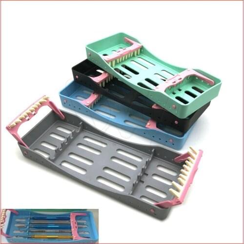 New Dental Sterilization Box with 5 Holders Tips handles Instrument Autoclavable