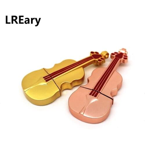 The New Musical Instrument USB Flash Drive 4GB 8GB 16GB Metal Violin Keychain Memoia Stick 128GB U Disk 32GB 64GB Pen Drive Cle