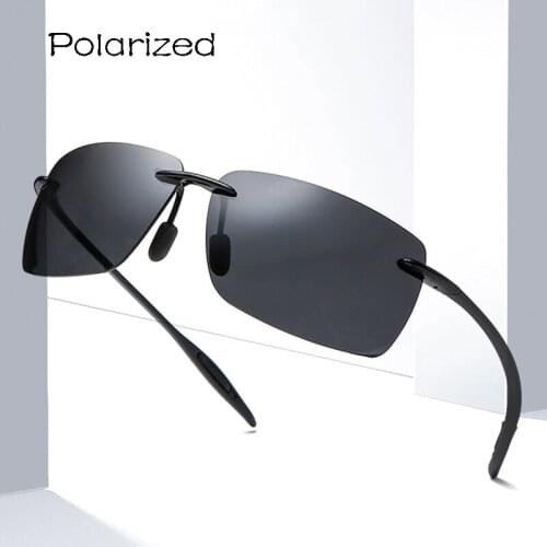 Men Polarized Square Sunglass Luxury Fashion Brand Designer Sun Glasses For Women Rimless Classic Sunglasses Gafas De Sol Mujer