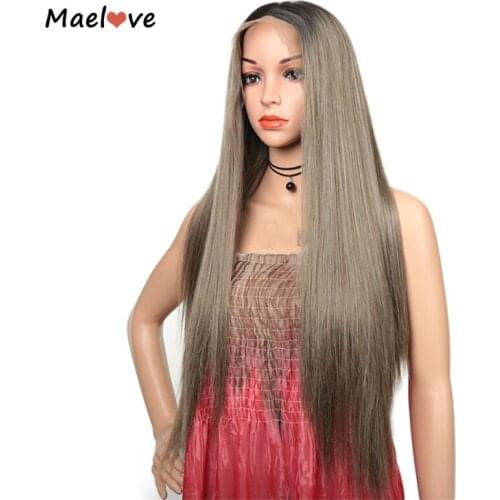 Ombre Lace Front Wig Synthetic Lace Wig Braided Lace Straight Wigs For Black Women Hd Lace Closure Wig Daily Use