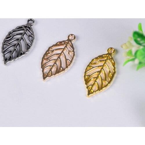 Free shipping 50Pcs Antiquated Bronze Leaf Charms Zinc Alloy Metal Pendants For Jewelry DIY makeing