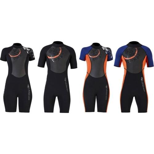 DIVE SAIL 3mm Neoprene Short Sleeve Wetsuit Women Men Diving Bathing Suit Anti-UV Diving Snorkeling