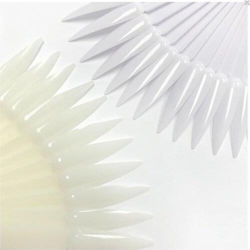 Clear Nature False Tips For Nail Art Display Sharp Point Style Nail Swatch Polish Stand Tips Practice Manicure Showing Shelf