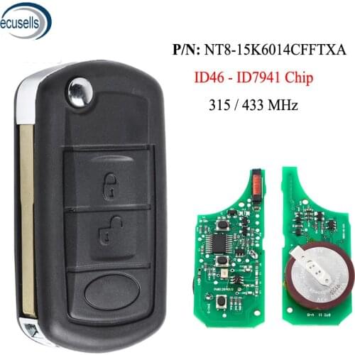3 Button Smart Remote Key for-Land Rover Discovery 3 4 Evoque ID7941 Chip ID46 315/433MHZ HU101 Blade P/N: NT8-15K6014CFFTXA