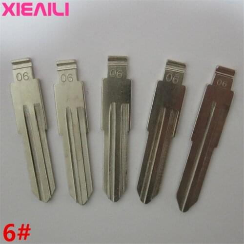 XIEAILI 50Pcs 06# Blank Remote Uncut Key Blade For Nissan Bluebird (Side Slot) S348
